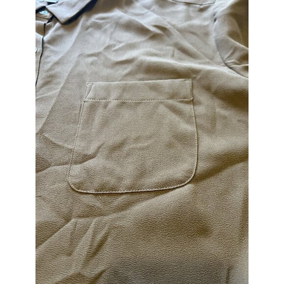 J.Jill Brown Button Up Long Sleeve Collared Polyester Shirt Size Medium Career - Picture 7 of 14